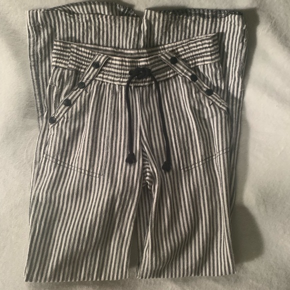 Jolt Pants - Jolt Cotton Drawstring Striped Sailor Pants